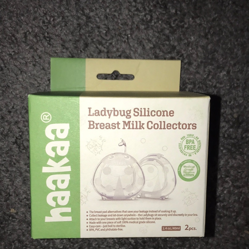 NEW - 2 count Haakaa Lady bug silicon breast milk collectors